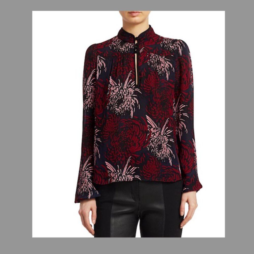 A.L.C. Beatrix Floral Silk Blouse